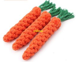 100pcs/lot 24cm Longth Pet Dog Chew Toys Clean Teeth Knot For Small Dog Puppy Braided Cotton Rope Carrot Toy For Fun