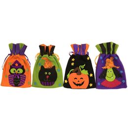 Halloween decoration storage bag cosplay witch Drawstring bag fashion cute kids Cartoon pumpkin collection bag novely party prop