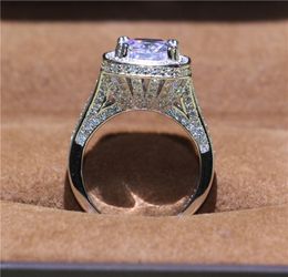 Luxus 14kt Gold Gefüllt Ehering Ring Princess Cut Solitaire Simulierte Diamant CZ Fingerringe für Engagement Schmuck Heißer Verkauf Geschenk