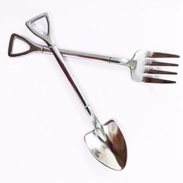 Shovel Spoon Tableware Salad Dessert Food Eating Spoon Cutlery Tableware for Wedding Gift Lovers Stainless Steel