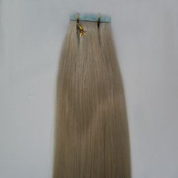 Tape In Human Hair Extensions 40pcs 613 Colour 100G 10 to 26 Inch Straight Remy Brazilian Hair Tape In Human Hair