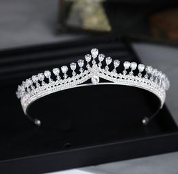 Silver zircon crown Wedding Bridal headwear birthday crown gift bridal jewelry hoop