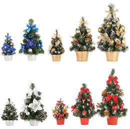 Mini Christmas Tree Table Decoration Small Pine Tree Festival Home Office Decor Party Ornaments Xmas