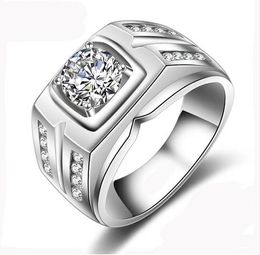 -Yanhui Original Natürliche 925 Silber Ringe für Männer Sona 1 Diamant Verlobungsringe Kubikzirconia Hochzeit Ringe Männer Schmuck