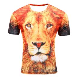 Lion 3D Print Men Women T-shirt O-Neck Short Sleeve Casual T-shirt Hip Hop Unisex Couples T-shirt M-4XL