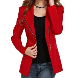NEW women's long-sleeve short winter jacket zipper jackets female coat woman's clothing outwear red 4 Size
