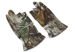 Commercio all'ingrosso 3 Cut Finger Anti-Slip Camouflage caccia guanti mimetici guanti da tiro / guanti tattici-impermeabili / antivento all'aperto, guanti sportivi