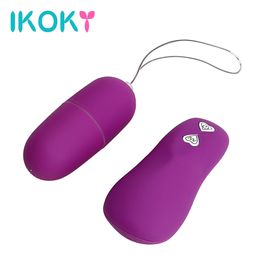 IKOKY Multispeed Powerful Vibrating Egg Bullet Vibrator Sex Products Wireless Remote Control Silicone Adult Sex Toys for Women Y18100702