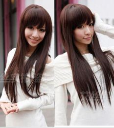 FIXSF894 new vogue fashion long brown straight Hair wig Wigs for modern women
