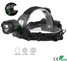 XM-L T6 LED Zoomable Headlamp Flashlight 3 Modes Light Switches Adjustable Hunting Headlight Portable Flashlight Fishing Head Torch car