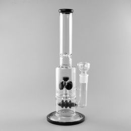 Bongs five button tyre hookah glass water pipe 14inches height rocket filter 18mm female joint thread connection