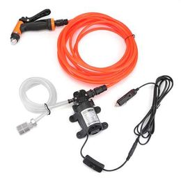 Car Washer Pump Kit 80W 130PSI High Pressure Washing Power Pump System Kit for Auto Marine Pet Window Air Conditioner Cleaning
