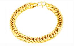 18k real gold plated gold Colour bracelet size 8mm 20cm big thick chain bangle for men Jewellery wholesale