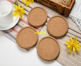 100pcs/lot 10cm Classic Round Plain Cork Coasters Drink Wine Mats Cork Mat Drink Juice Pad For Wedding Party Gift Favour