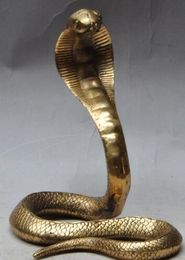 Christmas chinese fengshui brass Wild animal KING COBRA King snake statue Sculpture Halloween