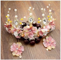 2018 Cheap Bling Bling Set Crowns Necklace Earrings Alloy Crystal Sequined Bridal Jewellery Accessories Wedding Tiaras Headpieces Hair