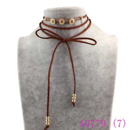 3pcs Leather Necklaces Bowknot Strand Long Multi-layered Transmutability Velvet Stretch Elegant Rope For Women necklace A0779