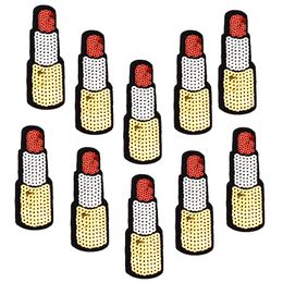 Diy patches on clothing iron embroidered sequined Lipsticks patch applique iron on patches sewing accessories badge on clothes