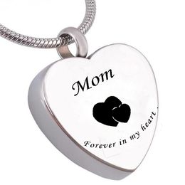 MOM and DAD foreverIn My Heart Cremation Urn Necklace for Ash Jewelry Memorial Keepsake Pendant