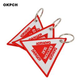 Triangle Ejection Seat Keychain Bijoux Keychains for Cars llaveros Embroidery Key