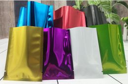 4 Colors Available Retail 200Pcs/Lot Open Top Aluminum Foil Package Bags Vacuum Storage Food Pack Bags Heat Seal Mylar Packaging Bag