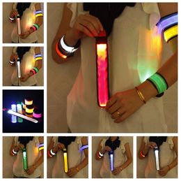 LED arm band Leopard Warning Tape Wristband LED Light Pedestrians Cycling Night Running Sport Band Christmas Party Arm Belt Mk620