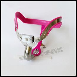 Chastity Devices Newest Design Mens Metal Stainless Steel Chastity Lock Male Device Curved Belt Cock Penis Cage Defecate Hole BDSM Sex Toy #R45
