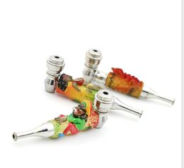 Portable color engraving small pipe, aluminum alloy filter mesh, pipe metal smoking set