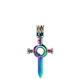 10pcs/lot Rainbow Colour Cross Sword Beads Cage Locket Pendant Diffuser Aromatherapy Perfume Essential Oils Diffuser