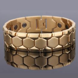 Health Care Bracelets Bangles Sport Football Design 316L Stainess Steel Men's Jewelry Magnet Germanium Bracelet Bangle
