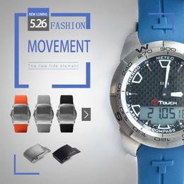 21mm Watch Strap Bands Man Orange Blue Black Waterproof Silicone Rubber Watchbands Sports Bracelet For Tissot 1853 T-touch T013420 T047