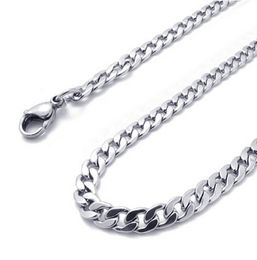 free ship wholesale 5pcs lot 6mm 24inch Stainless steel silver flat NK Curb Chain Link Necklace Thanksgiving Day Jewellery Women