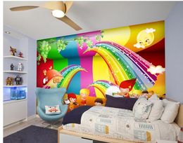 Custom any size Cartoon rainbow concert 3d murals wallpaper for living room