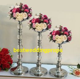 new style Wedding acrylic crystal Flower Vase Column Stand for Wedding Centerpiece Decoration best0148