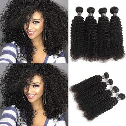 Kinkly Curly Brazilian Hair 3/4 Pcs Brazilian Curly Virgin Hair Grade 9a Unprocessed Human Hair Bundles 100g per Bundle