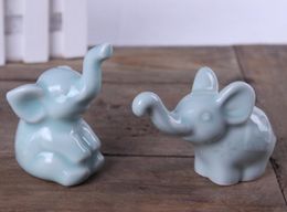 tea pet mini white ceramic elephant home decor crafts room decoration ceramic kawaii ornament porcelain animal figurines