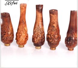 Manual Filtering Cigarette Holder for Carved Long - Life Pull Rod of Muyu Pear - Wood Cigarette