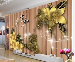 Customise wallpaper for walls 3 d home improvement 3d wallpaper Jewellery butterfly flower