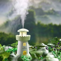 240 ml Lamp Humidifier Lighthouse LED Humidifier Essential Oil Diffuser Air Diffuser Purifier Home Atomizer Lighthouse modeling