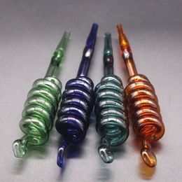 Curved Spiral Tobacco Bowl Oil Burners Heady Glass Ball Balancer Smoking Pipes For Cigarettes Water Bong