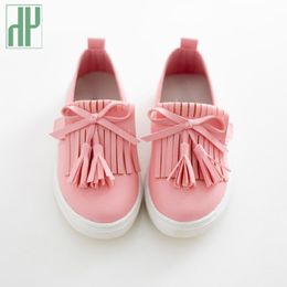 HH Kids shoes spring girls leather shoes princess tassel Flats children shoes girls cute sneakers for toddler girls trainers