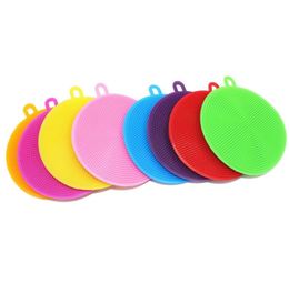 Magic Silicone Dish Bowl Cleaning Brushes Scouring Pad Pot Pan Wash Brushes Cleaner Kitchen Supply LX3339