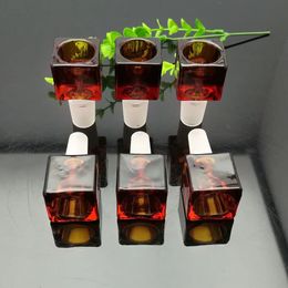 Red brown glass square bubble head Glass Bong Water Pipe Bongs Pipes SMOKING Accessories Bowls