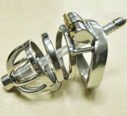 Male Chastity Cock Cage Sex Slave Penis Lock Anti-Erection Device With Removable Urethral Sounding Catheter Toy