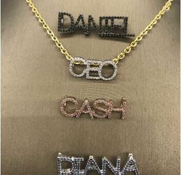 Custom Jewelry Ice out Name Chain bubble letter pendant Logo