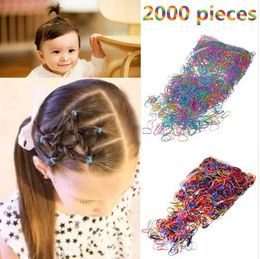 M MISM 2000PCS Disposable Colourful Elastic Hair Band Bezel For Kids Girl Hair Accessories Scrunchy Gum For Hair Rubber Band