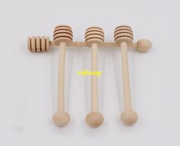 300pcs/lot Fast shipping Wooden Stirrers Honey Dipper Wood Honey Spoon Stick for Honeys Jar Stick Collect Dispense Honey Tool