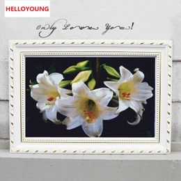 DIY 5D(Full)Diamond Embroidery Beautiful Lily Round Diamond Painting Cross Stitch Kits Diamond Mosaic Home Decoration