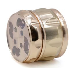 Diameter 63MM zinc alloy four layer chamfering concave concave drum type translucent flower cover cigarette mill