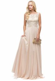 Elegant Lace Beach Bridesmaid Dresses Wedding Neck Sleeveless Chiffon Guest Wear Floor Length Vestido Plus Size Maid Of Honor